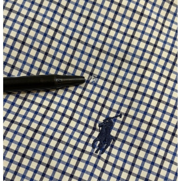 Polo Ralph Lauren Classic Fit Plaid Blue Button Down Shirt Mens Large Navy Pony - Picture 5 of 9